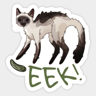 Eek! - Cat versus cucumber Sticker